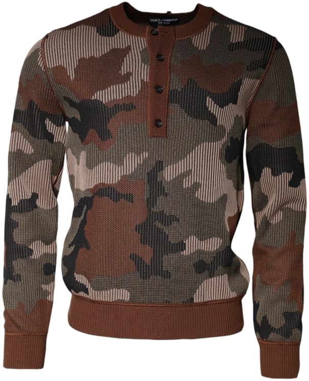 Dolce & Gabbana Dolce & Gabbana Multicolor Camouflage Men Pullover Sweater