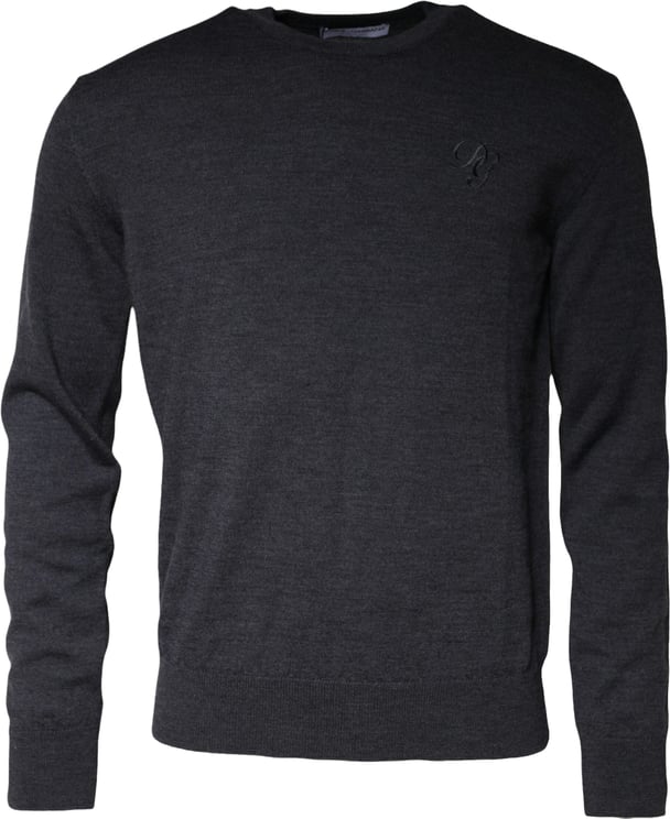 Dolce & Gabbana Dolce & Gabbana Dark Gray Wool Crew Neck Pullover Sweater