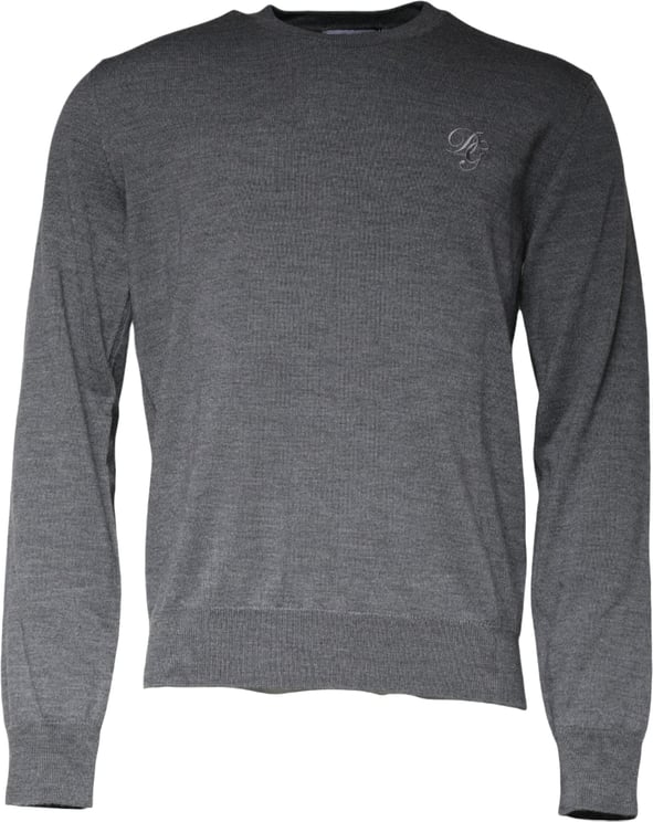 Dolce & Gabbana Dolce & Gabbana Dark Gray Wool Crew Neck Pullover Sweater