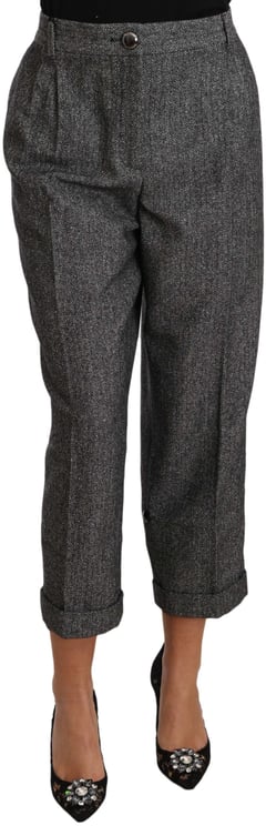 Dolce & Gabbana Dolce & Gabbana Gray Wool Pleated Cropped Trouser Pants