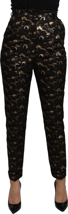 Dolce & Gabbana Dolce & Gabbana Black Gold Brocade High Waist Pants