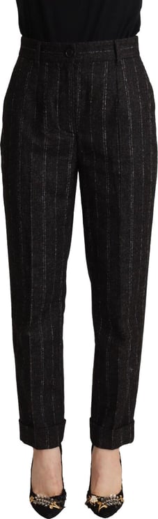 Dolce & Gabbana Dolce & Gabbana Black Striped High Waist Tapered Pants