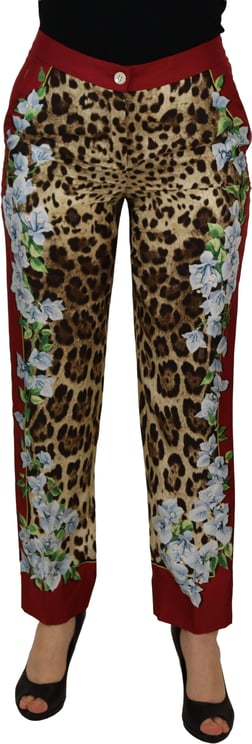 Dolce & Gabbana Dolce & Gabbana Multicolor Leopard Flora Printed Mid Waist Trouser Pants