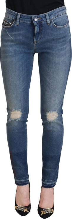 Dolce & Gabbana Dolce & Gabbana Blue Washed Cotton Tattered Denim Jeans
