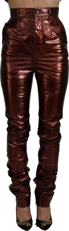 Dolce & Gabbana Dolce & Gabbana Metallic Bronze High Waist Skinny Jeans