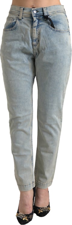 Dolce & Gabbana Dolce & Gabbana Blue Washed Cotton Mid Waist Skinny Jeans