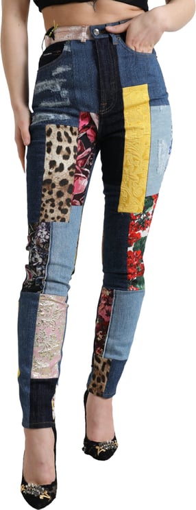 Dolce & Gabbana Dolce & Gabbana Multicolor Patchwork GRACE Skinny Denim Jeans