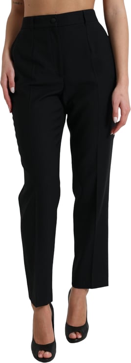 Dolce & Gabbana Dolce & Gabbana Black Wool High Waist Straight Pants