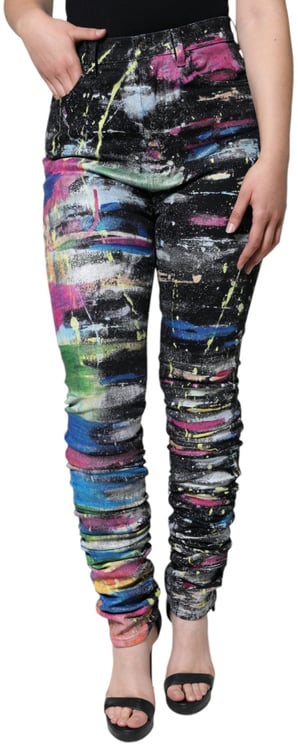 Dolce & Gabbana Dolce & Gabbana Multicolor Splatter Paint Cotton Skinny Denim Jeans