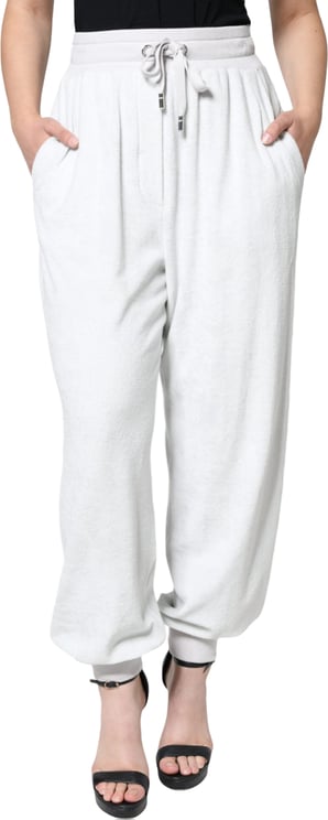 Dolce & Gabbana Dolce & Gabbana White Nylon Jogger Sweatpants Pants