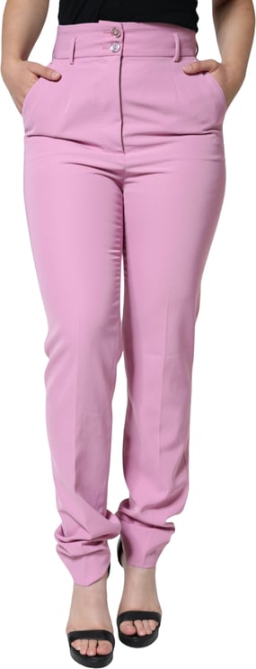 Dolce & Gabbana Dolce & Gabbana Pink Polyester High Waist Women Tapered Pants