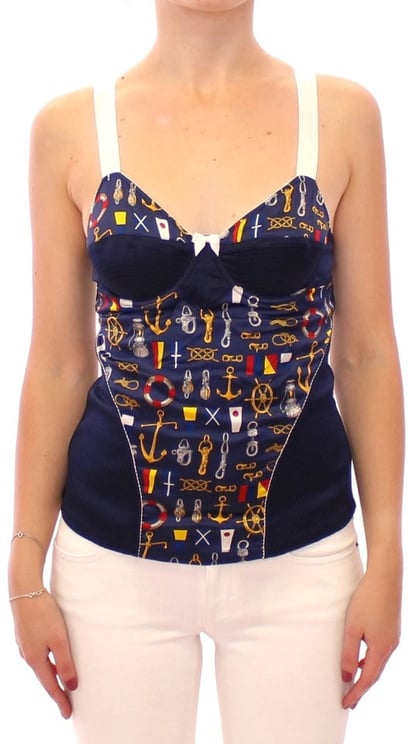 Dolce & Gabbana Dolce & Gabbana Blue Sailor Motive Tank Top