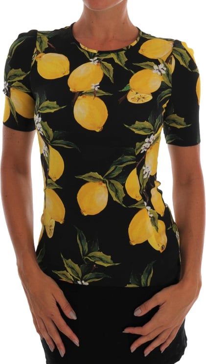Dolce & Gabbana Dolce & Gabbana Multicolor Lemon Silk Stretch T-Shirt