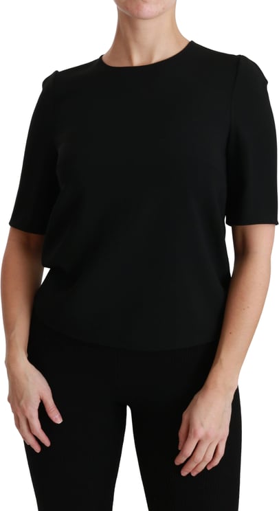 Dolce & Gabbana Dolce & Gabbana Black Short Sleeve Casual Top Stretch Blouse