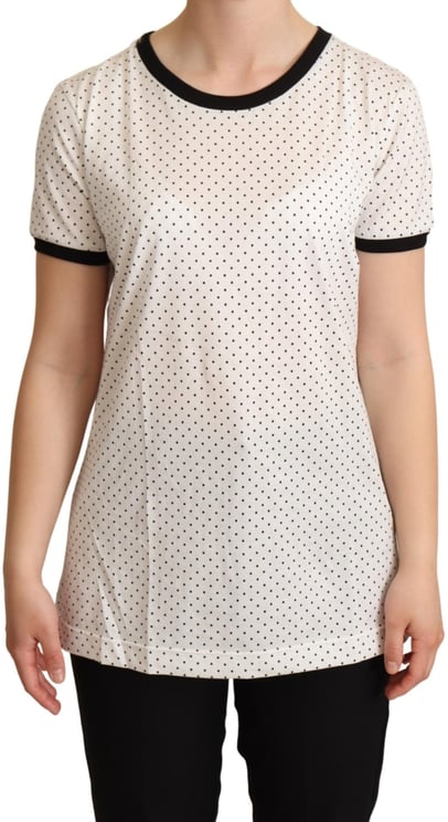 Dolce & Gabbana Dolce & Gabbana White Dotted Crewneck Cotton T-shirt