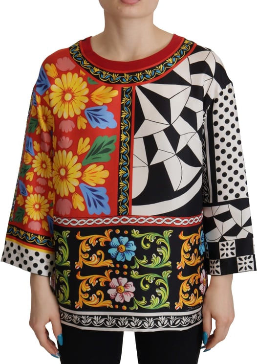 Dolce & Gabbana Dolce & Gabbana Multicolor Printed Baroque Loose Long Sleeve