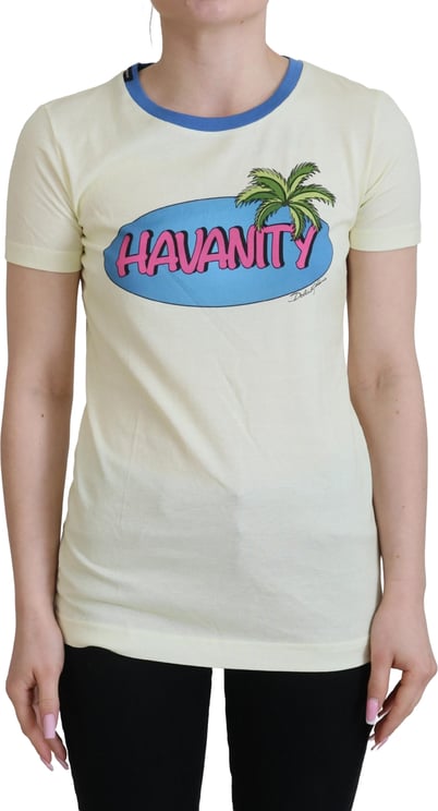 Dolce & Gabbana Dolce & Gabbana Yellow Havanity Round Neck Tee Cotton T-shirt