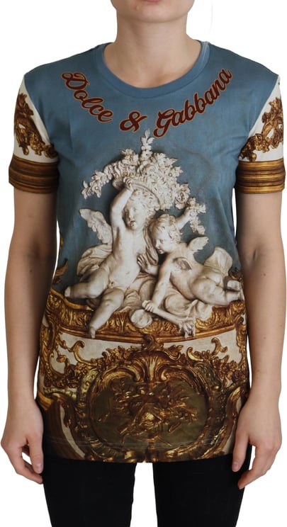 Dolce & Gabbana Dolce & Gabbana Multicolor DG Logo Angel Printed Shirt Top