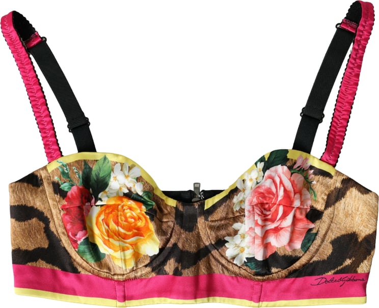 Dolce & Gabbana Dolce & Gabbana Multicolor Floral Sleeveless Bustier Crop Top