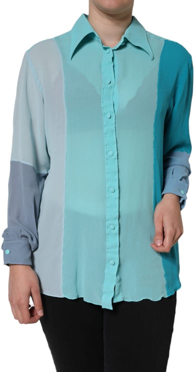 Dolce & Gabbana Dolce & Gabbana Multicolor Long Sleeve Button Blouse Top