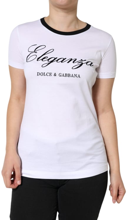 Dolce & Gabbana Dolce & Gabbana White Eleganza Print Cotton Short Sleeves T-shirt
