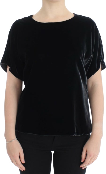 Dolce & Gabbana Dolce & Gabbana Black velvet shortsleeved blouse