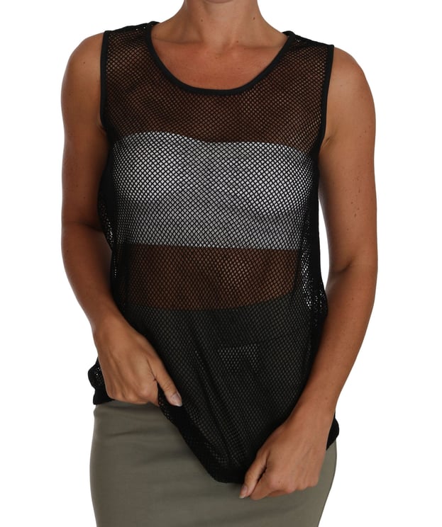 Dolce & Gabbana Dolce & Gabbana Black Mesh Transparent Blouse T-shirt