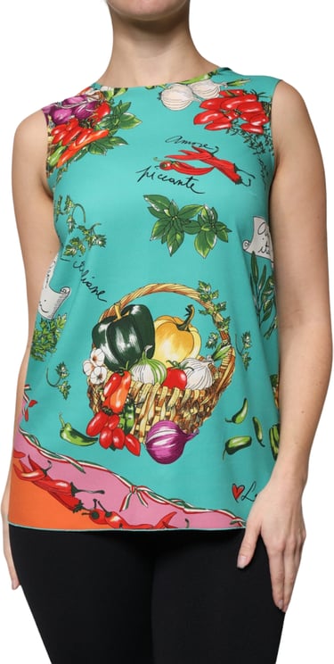 Dolce & Gabbana Dolce & Gabbana Multicolor Vegetables Sleeveless Tank Top