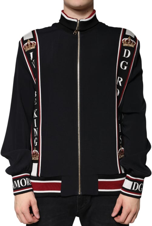 Dolce & Gabbana Dolce & Gabbana Black DG King Full Zip Sweatshirt Sweater