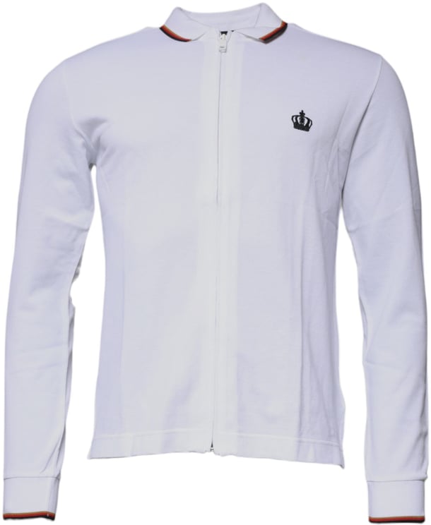 Dolce & Gabbana Dolce & Gabbana White Crown Men Full Zip Sweatshirt Sweater