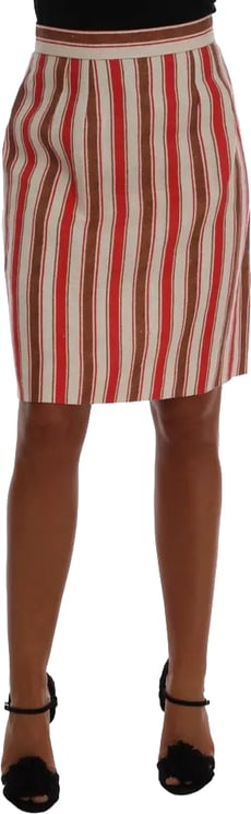 Dolce & Gabbana Dolce & Gabbana Multicolor Portofino Stripes Cotton Midi Skirt