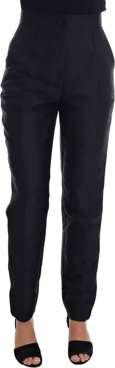 Dolce & Gabbana Dolce & Gabbana Black Floral Brocade High Waist Pants