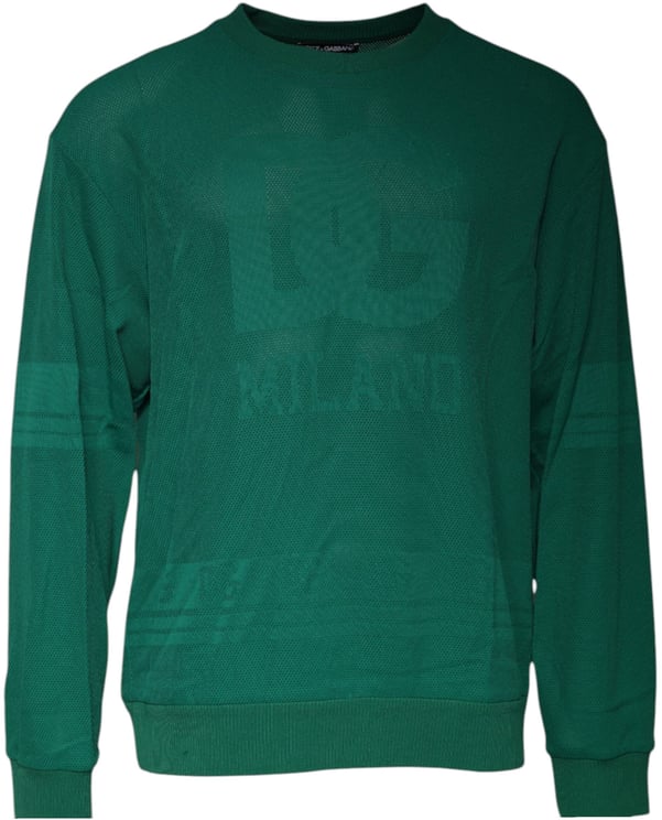 Dolce & Gabbana Dolce & Gabbana Green Logo Nylon Crew Neck Pullover Sweater