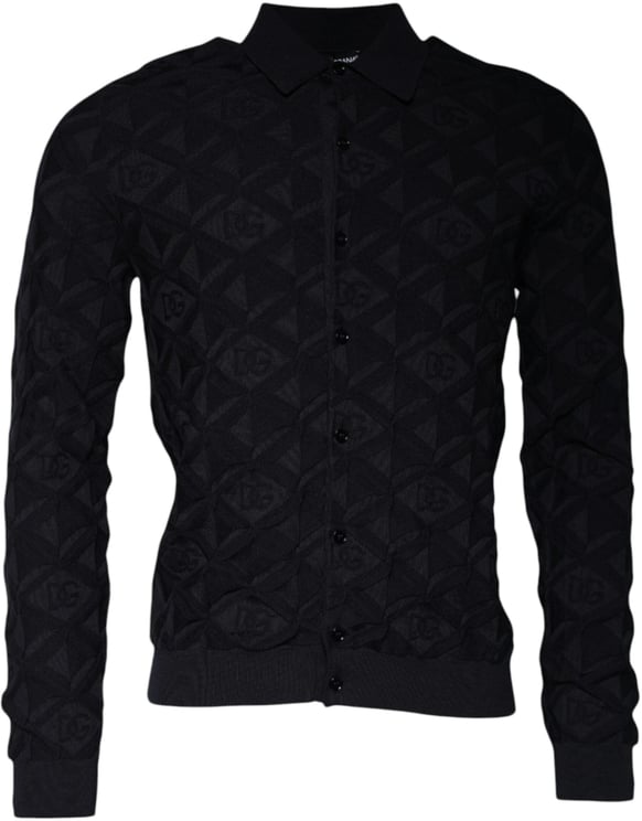 Dolce & Gabbana Dolce & Gabbana Black Silk Crew Neck Men Cardigan Sweater
