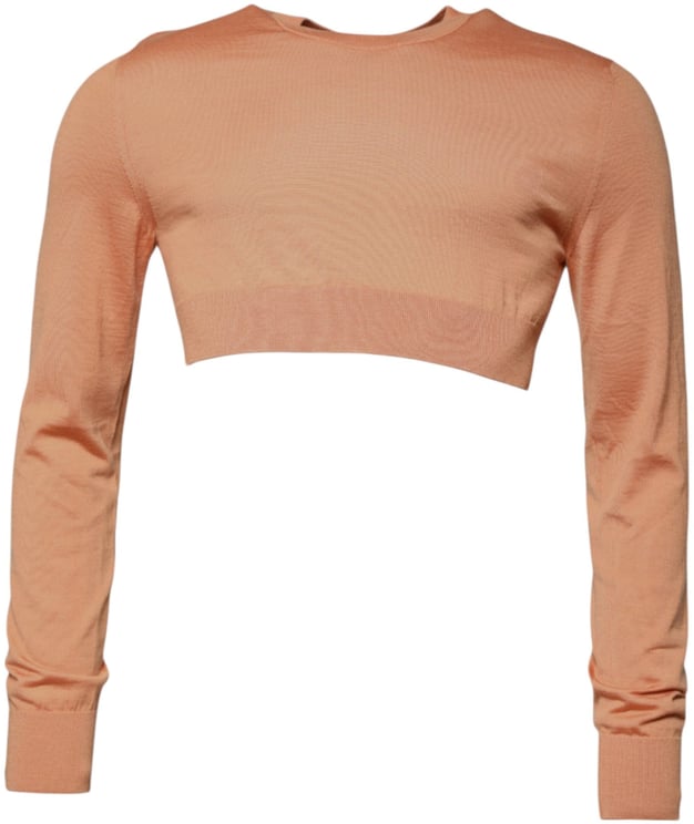 Dolce & Gabbana Dolce & Gabbana Beige Wool Crewneck Pullover Cropped Sweater