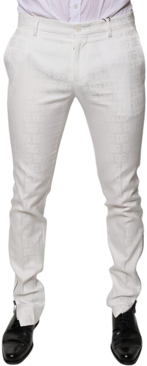 Dolce & Gabbana Dolce & Gabbana White Cotton Tapered Formal Dress Pants