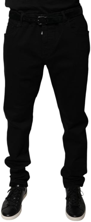 Dolce & Gabbana Dolce & Gabbana Black Logo Cotton Stretch Skinny Denim Jeans