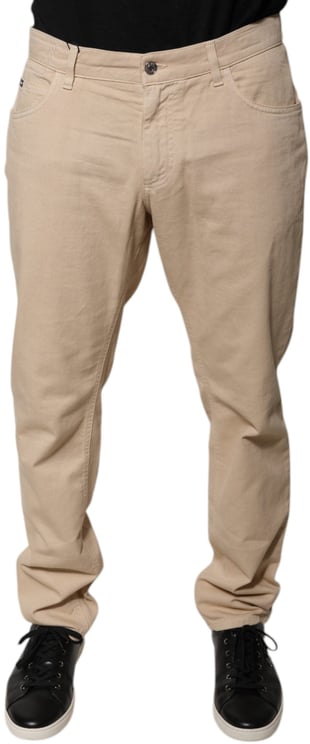 Dolce & Gabbana Dolce & Gabbana Beige Cotton Mid Waist Skinny Denim Jeans