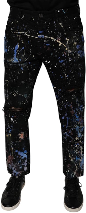 Dolce & Gabbana Dolce & Gabbana Black Color Splash Cotton Skinny Denim Jeans