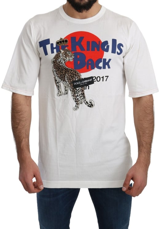 Dolce & Gabbana Dolce & Gabbana White Leopard Royal Top T-shirt