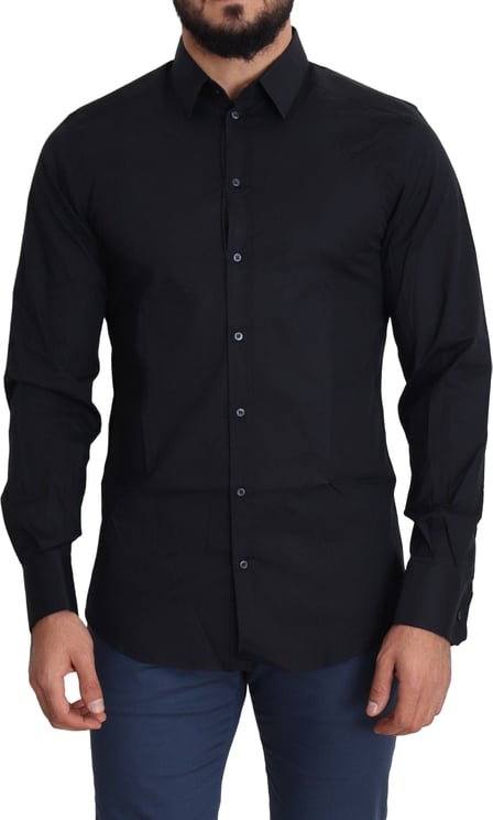 Dolce & Gabbana Dolce & Gabbana Blue Cotton Formal GOLD Dress Shirt
