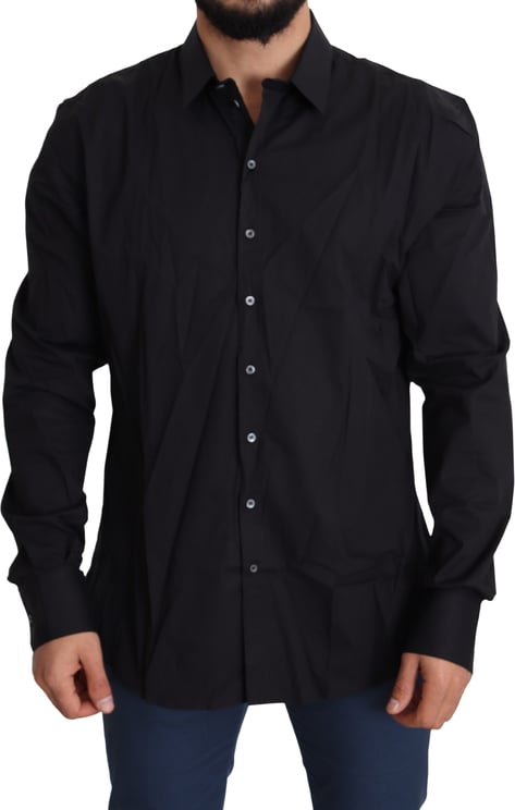 Dolce & Gabbana Dolce & Gabbana Black Cotton Stretch Dress SICILIA Shirt
