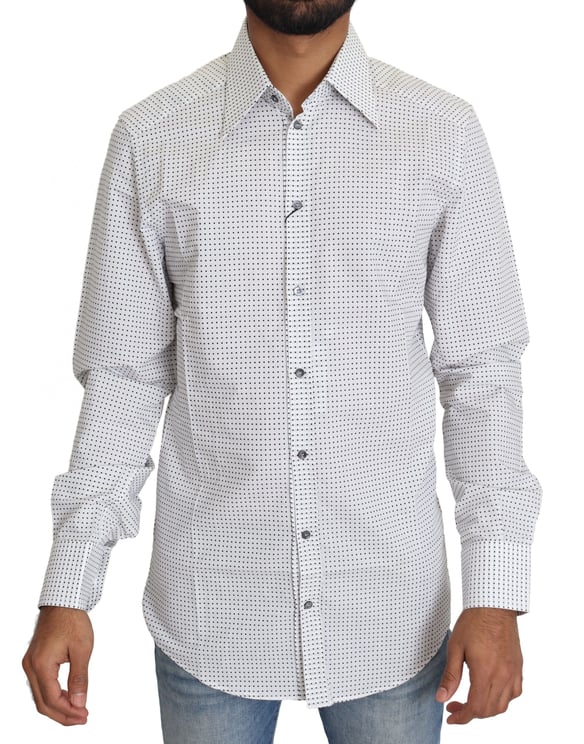 Dolce & Gabbana Dolce & Gabbana Black White Polka Dots Dress Shirt