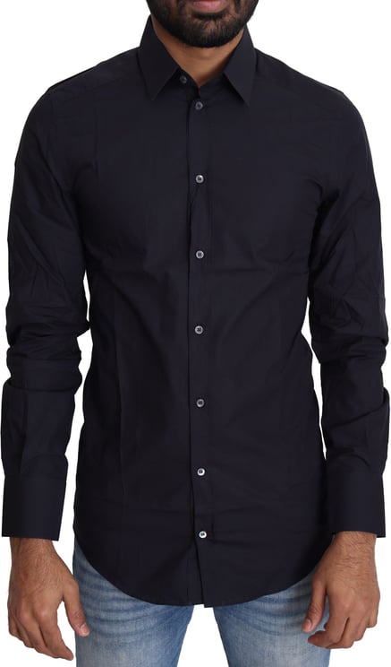 Dolce & Gabbana Dolce & Gabbana Navy Blue Cotton Formal Dress Shirt