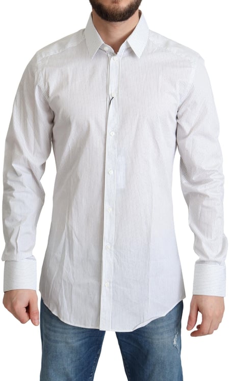 Dolce & Gabbana Dolce & Gabbana White Stripes Cotton Formal Dress Shirt