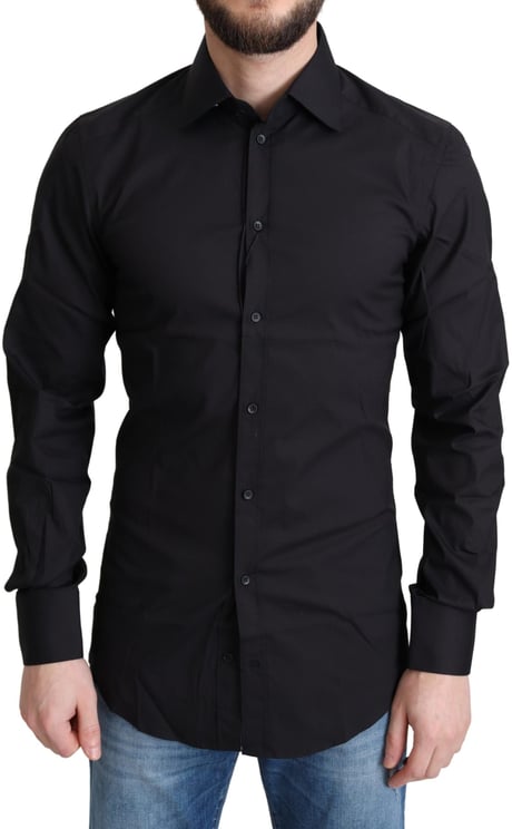 Dolce & Gabbana Dolce & Gabbana Black Cotton Blend Formal Dress Shirt