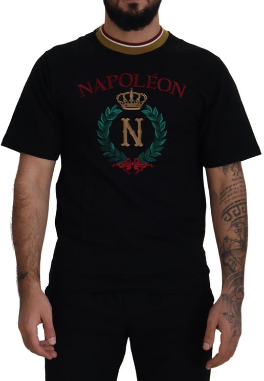 Dolce & Gabbana Dolce & Gabbana Black Cotton Embroidered Crewneck T-shirt