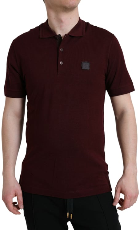 Dolce & Gabbana Dolce & Gabbana Maroon Collared Short Sleeves Polo T-shirt