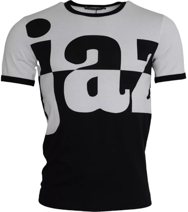Dolce & Gabbana Dolce & Gabbana Black White Jazz Print Cotton Short Sleeves T-shirt