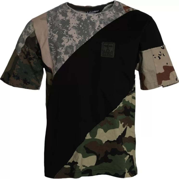 Dolce & Gabbana Dolce & Gabbana Multicolor Camouflage Cotton Round Neck Men T-shirt